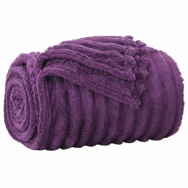 vidaXL Throw Blanket Purple 270 x 240 cm Fleece