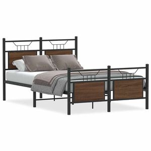 vidaXL Bed Frame without Mattress Brown Oak 120x190 cm Small Double Engineered Wood