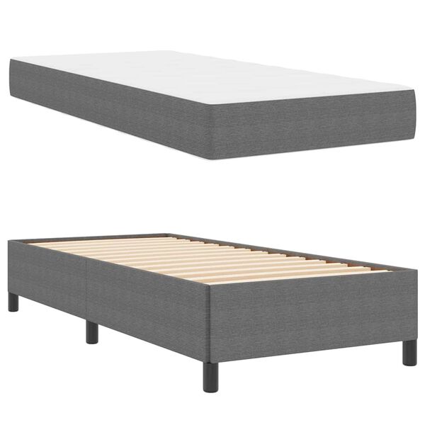 vidaXL Bed Frame with Mattress Light Grey 80 x 200 cm Fabric