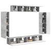 vidaXL TV Cabinet 8 pcs Concrete Grey