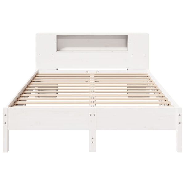 vidaXL Bookcase Bed without Mattress White 140x200 cm Solid Wood Pine