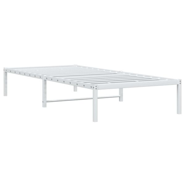 vidaXL Metal Bed Frame without Mattress White 90x200cm