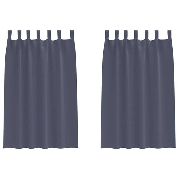 vidaXL Blackout Curtains with Rings 2 pcs Anthracite 175 x 140 cm