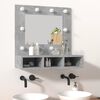 vidaXL Mirror Cabinet with LED Concrete Grey 60x31.5x62 cm