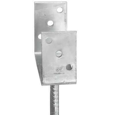 vidaXL Fence Anchors 6 pcs Silver 9x6x30 cm Galvanised Steel