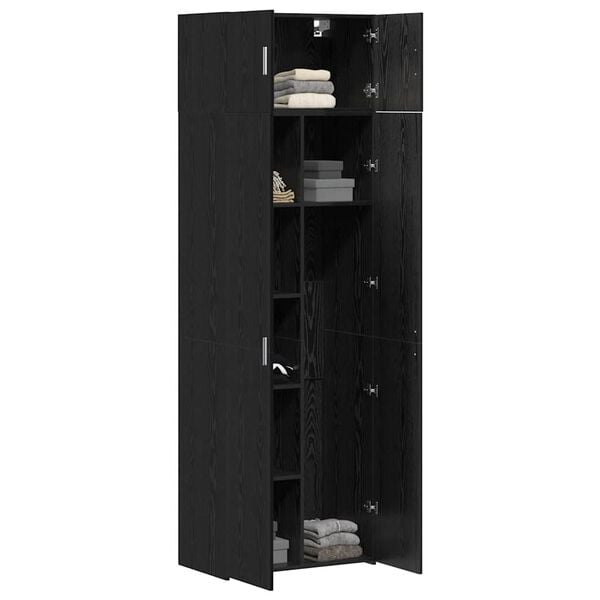 vidaXL Storage Cabinet 3 pcs Black Oak