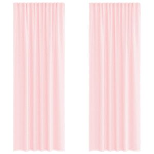 vidaXL Voile Curtains with Rod Pockets 2 pcs Light Pink