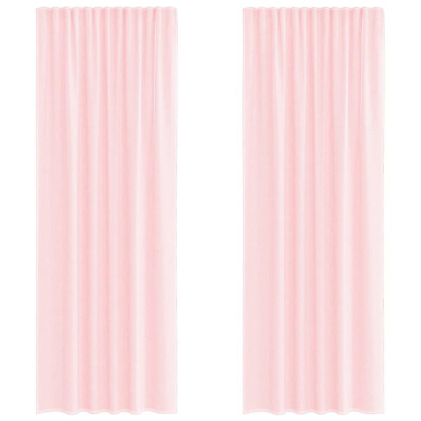 vidaXL Voile Curtains with Rod Pockets 2 pcs Light Pink