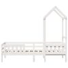 vidaXL Bed Frame with Roof without Mattress White 90x200 cm