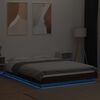 vidaXL Bed Frame with LED Lights without Mattress Brown Oak 140x200cm