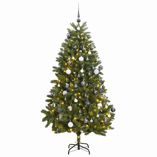 vidaXL Artificial Hinged Christmas Tree 300 LEDs & Ball Set 300 cm