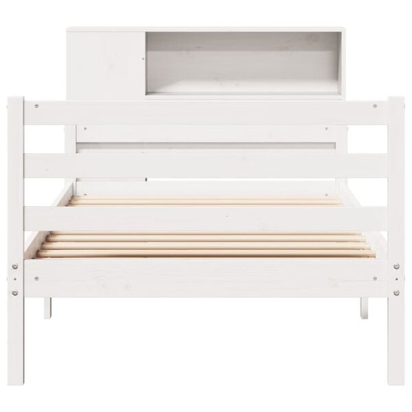 vidaXL Bookcase Bed without Mattress White 100x200 cm Solid Wood Pine