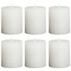 Bolsius Rustic Pillar Candles 6 pcs 80x60 mm White