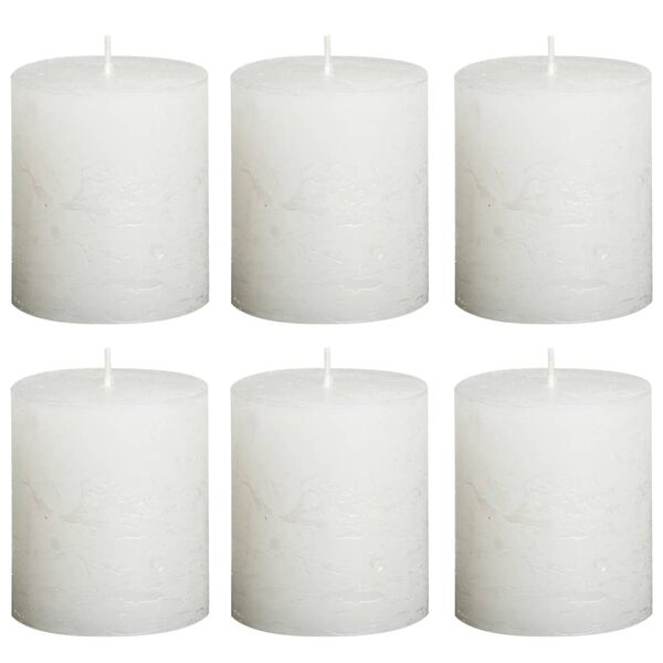 Bolsius Rustic Pillar Candles 6 pcs 80x60 mm White
