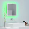 vidaXL LED Bathroom Mirror High Gloss White 40x8.5x37 cm Acrylic