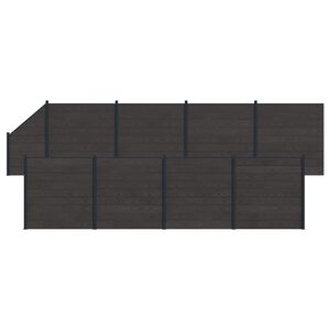 vidaXL Fence Set 9 pcs 1484 x 186 cm WPC and Aluminium Black