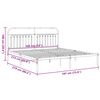 vidaXL Metal Bed Frame without Mattress with Headboard White 183x213cm