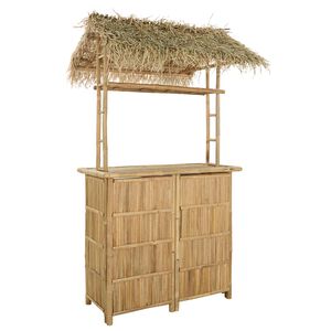 vidaXL Outdoor Bar Table Natural 115 x 95 x 215 cm Bamboo