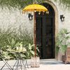 vidaXL Parasol with Base Yellow 95 x 95 x 260 cm Cotton and Wood
