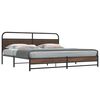 vidaXL Metal Bed Frame without Mattress Brown Oak 180x200 cm