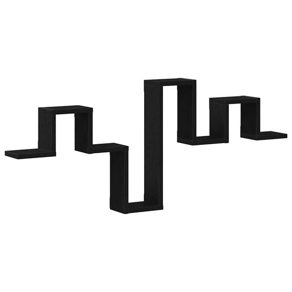 vidaXL Wall Shelf Black oak 104.5 x 10 x 43 cm Engineered Wood