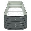 vidaXL Garden Raised Bed 400x80x44 cm Galvanised Steel Grey