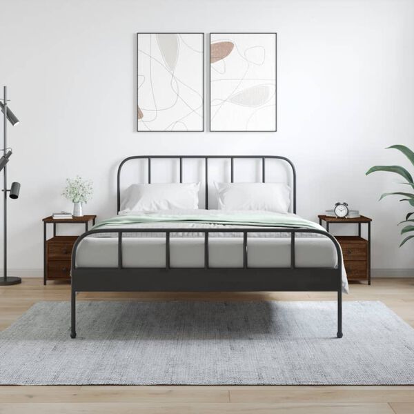 vidaXL Bedside Cabinets 2 pcs Brown Oak 34x35.5x50 cm Engineered Wood