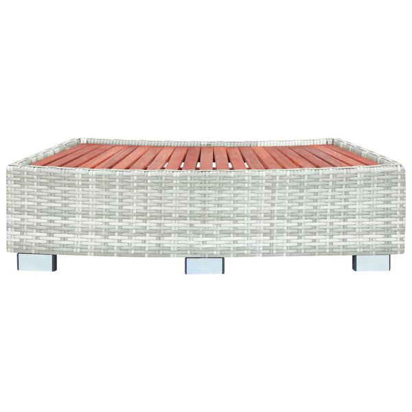 vidaXL Spa Step Light Grey Poly Rattan 92x45x25 cm