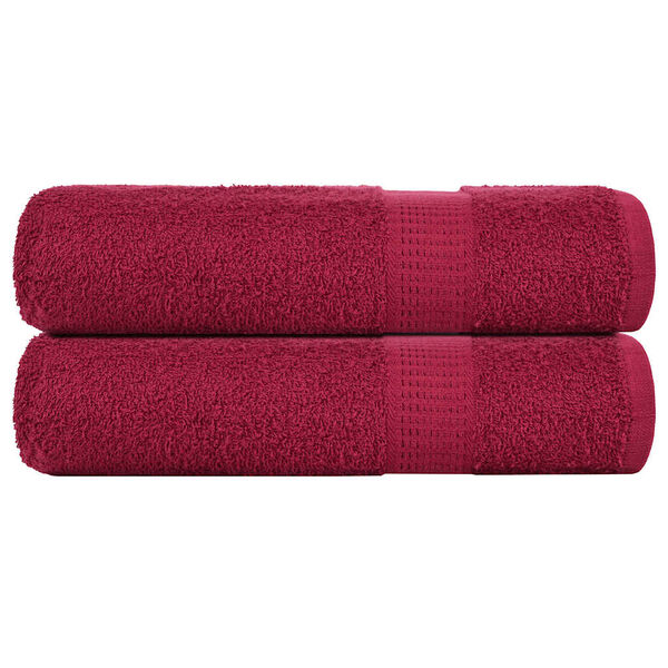 vidaXL Bath Towels "FROGN" 2 pcs Bordeaux 100x150 cm 360 gsm