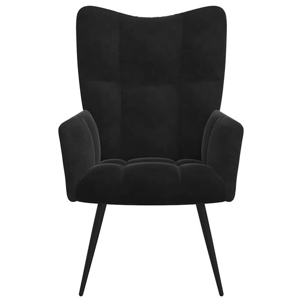 vidaXL Relaxing Chair Black 70 x 61 x 96.5 cm Velvet