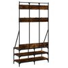 vidaXL Clothes Rack with Shoe Storage Smoked Oak 100x40x184 cm
