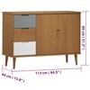 vidaXL Sideboard MOLDE Brown 113x40x80 cm Solid Wood Pine