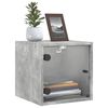 vidaXL Bedside Cabinet with Glass Door Concrete Grey 35x37x35 cm