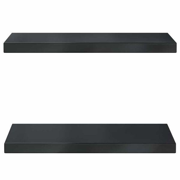 vidaXL Wall Shelves 2 pcs 50x23.5 cm Black Stainless Steel