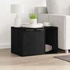 vidaXL Cat Litter Box Enclosure Black Oak 60x40x40 cm Engineered Wood