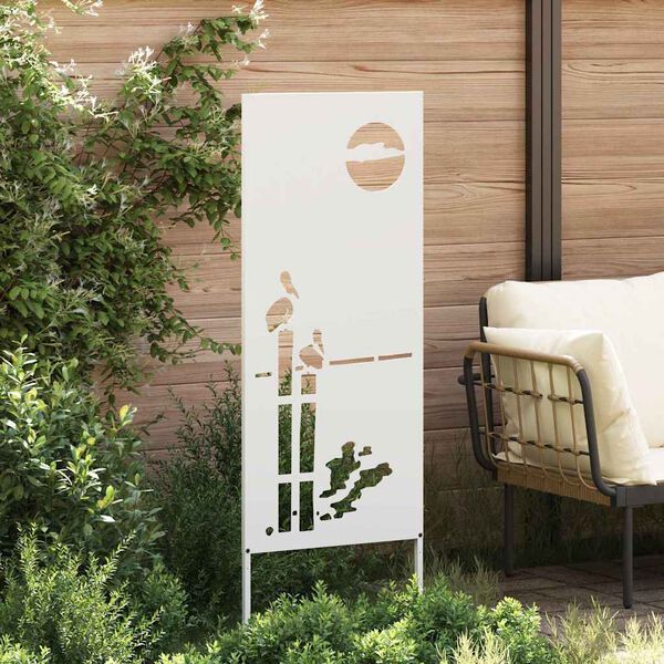 vidaXL Garden Privacy Screen White 50 x 140 cm Cold-rolled steel