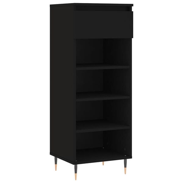 vidaXL Shoe Cabinet Black 40x36x105 cm Engineered Wood