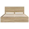vidaXL Bed Frame with Headboard Sonoma 180 x 200 cm Solid Pine Wood