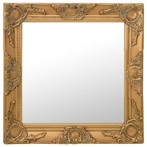 vidaXL Wall Mirror | Gold | Wood, glass, engineered wood | Medium