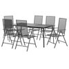 vidaXL 7 Piece Garden Dining Set Anthracite Steel