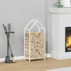 vidaXL Firewood Rack White 40x25x90 cm Cold-rolled steel