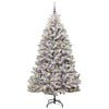 vidaXL Artificial Christmas Tree Green and White 210 cm PVC and Metal