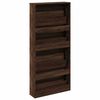 vidaXL Shoe Cabinet with Mirror 4-Layer Brown Oak 63x17x134 cm
