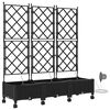 vidaXL Garden Planter with Irrigation&Wheels 3 pcs Black PP
