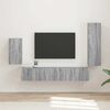 vidaXL TV Cabinet Set Wall-mounted 4 pcs Grey Sonoma Engineered Wood