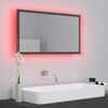 vidaXL LED Bathroom Mirror Grey 80x8.5x37 cm Acrylic