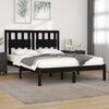 vidaXL Bed Frame without Mattress Black Solid Wood 140x190 cm (810001+818574)