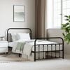 vidaXL Metal Bed Frame without Mattress with Footboard Black 107x203cm