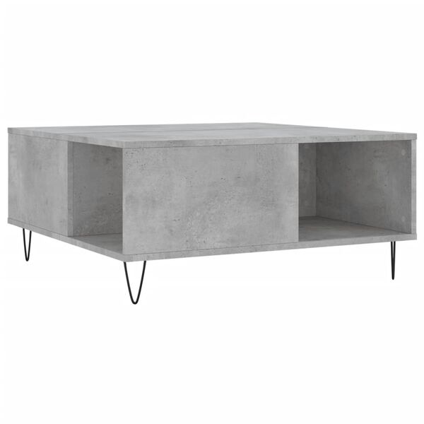 vidaXL Coffee Table Concrete Grey 80x80x36.5 cm Engineered Wood