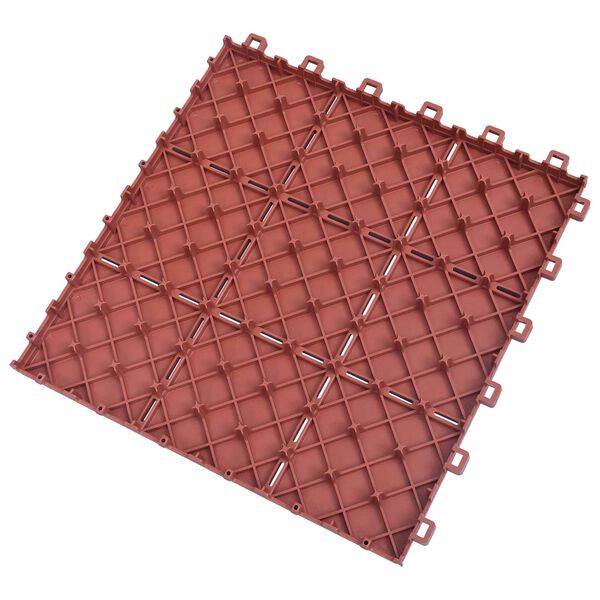 vidaXL Decking Tile 10 pcs Red 30.5 x 30.5 x 2.2 cm Polypropylene